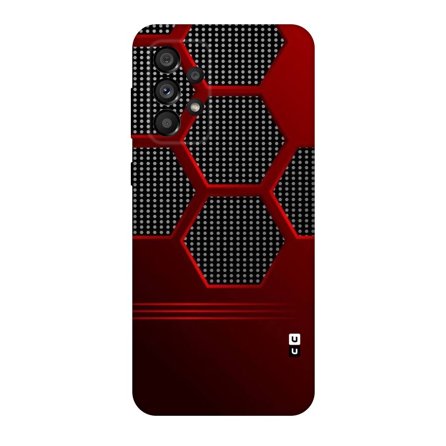 Red Black Hexagons Original Polycarbonate Back Case for Galaxy A73 5G