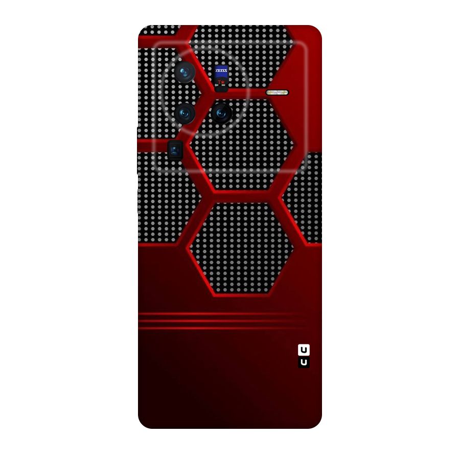 Red Black Hexagons Original Polycarbonate Back Case for Vivo X80