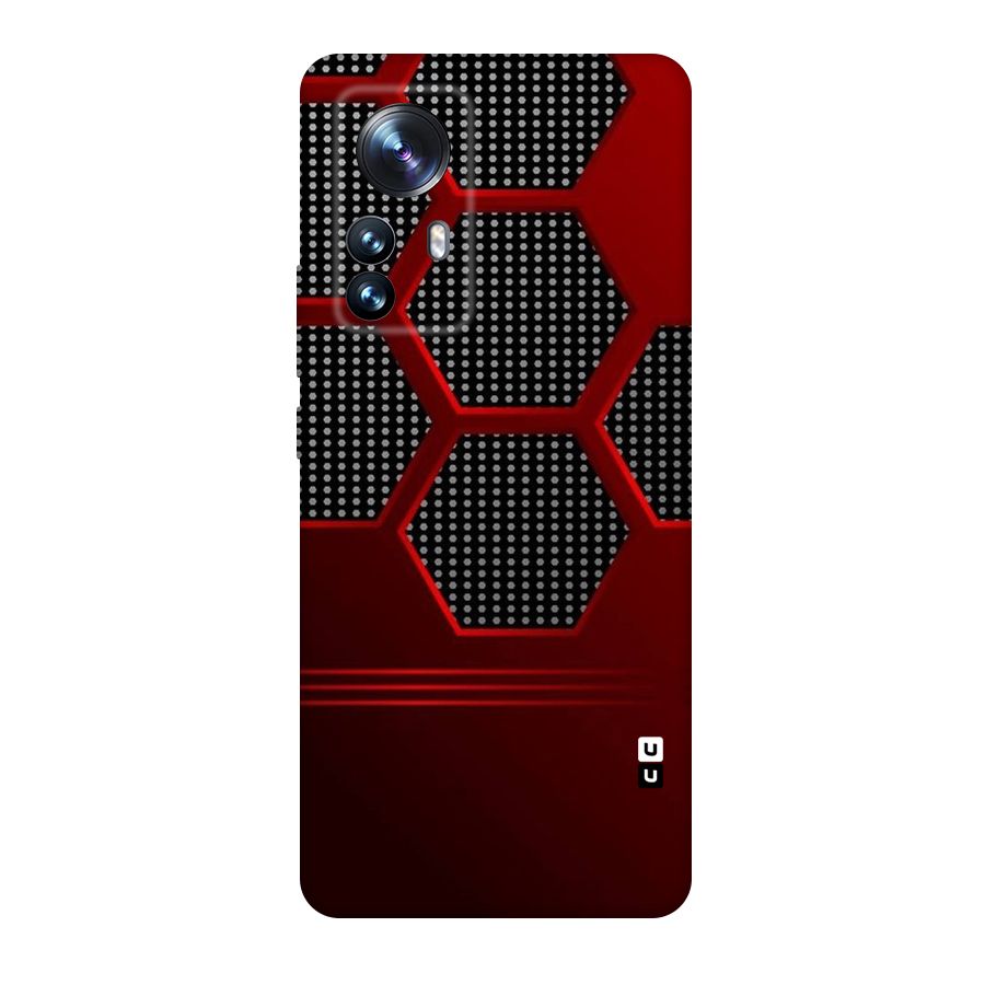 Red Black Hexagons Original Polycarbonate Back Case for Xiaomi 12 Pro