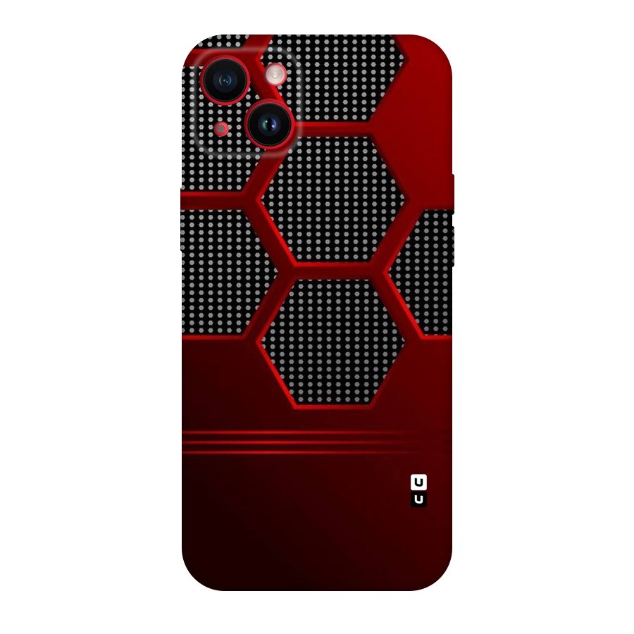 Red Black Hexagons Original Polycarbonate Back Case for iPhone 14 Plus