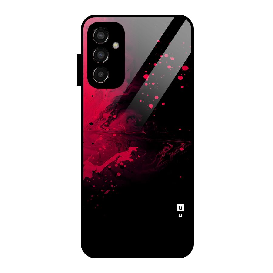 Red Black Splash Art Glass Back Case for Galaxy F13