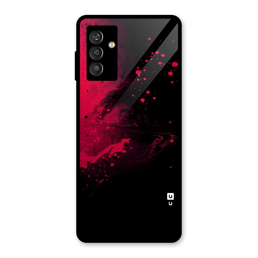 Red Black Splash Art Glass Back Case for Galaxy M13