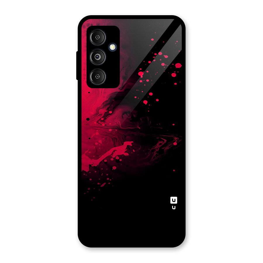 Red Black Splash Art Glass Back Case for Galaxy M14 5G