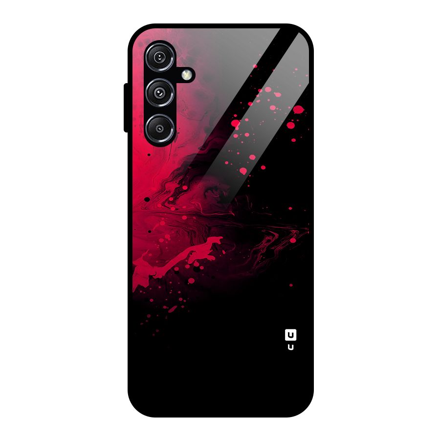 Red Black Splash Art Glass Back Case for Galaxy M34 5G