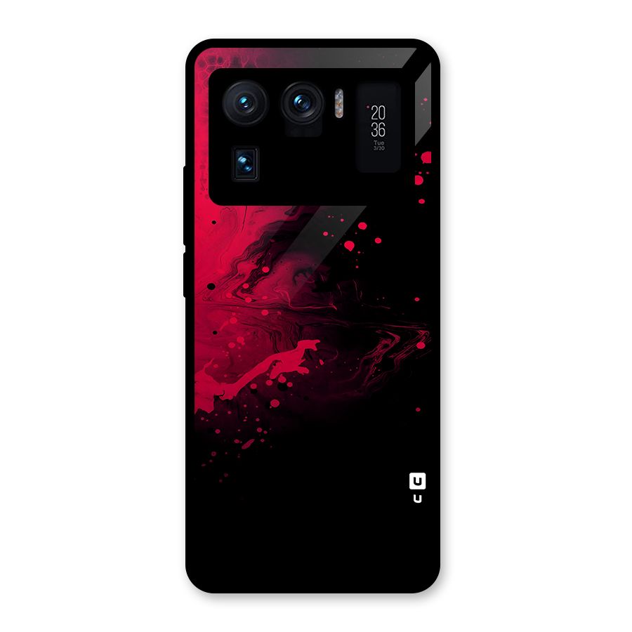Red Black Splash Art Glass Back Case for Mi 11 Ultra