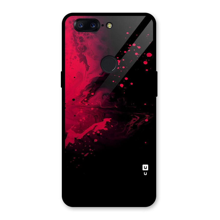 Red Black Splash Art Glass Back Case for OnePlus 5T