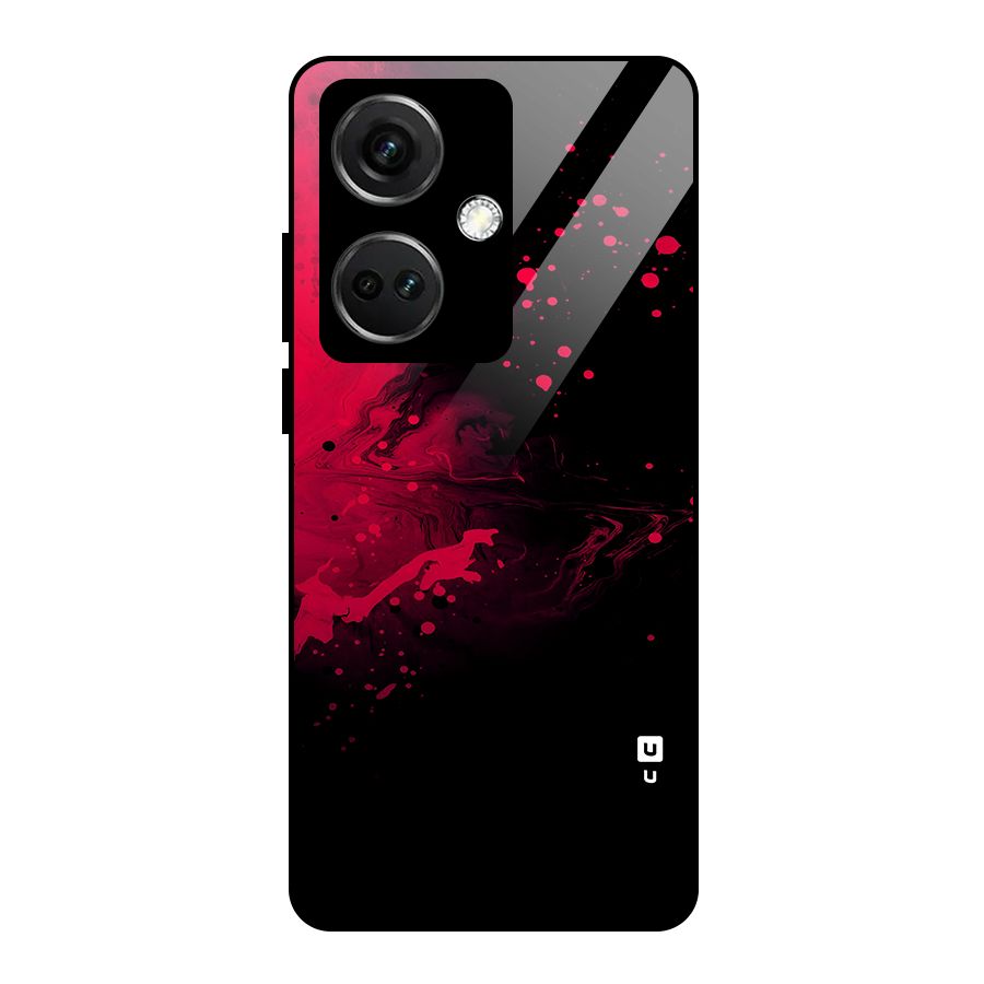Red Black Splash Art Glass Back Case for OnePlus Nord CE 3 5G