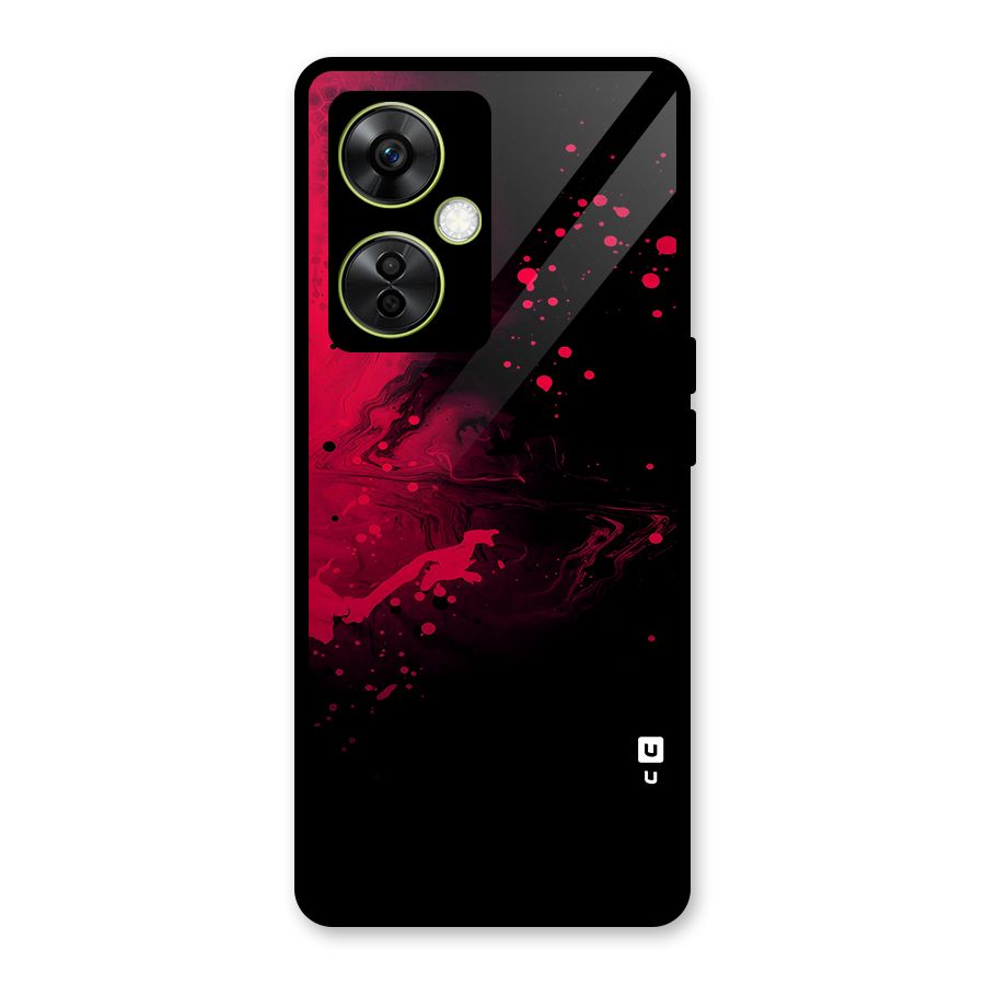 Red Black Splash Art Glass Back Case for OnePlus Nord CE 3 Lite