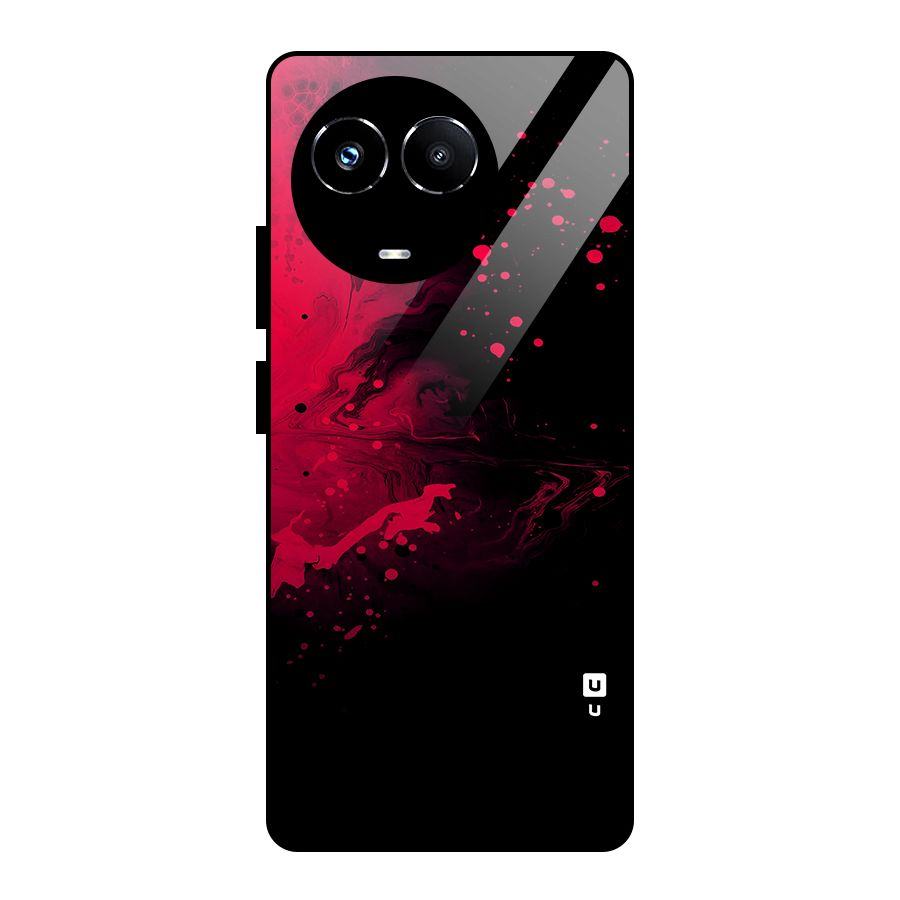 Red Black Splash Art Glass Back Case for Realme 11X