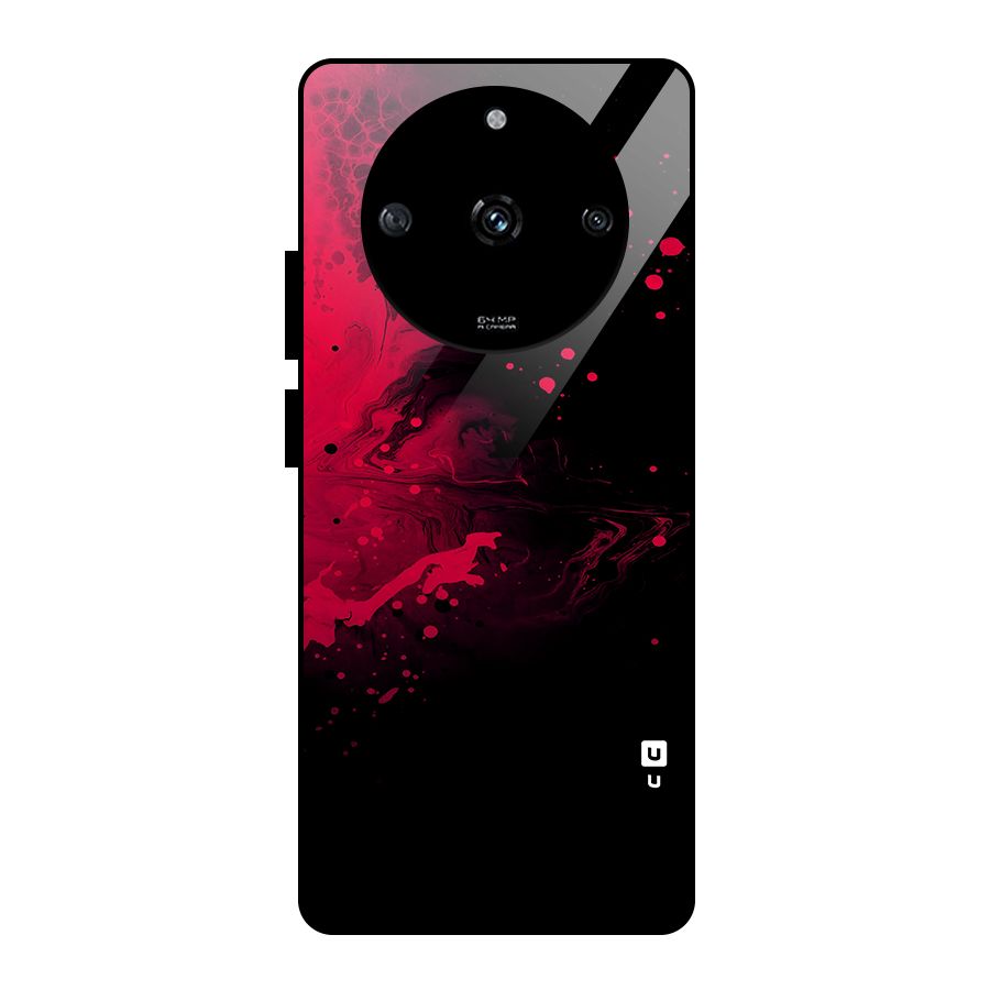 Red Black Splash Art Glass Back Case for Realme Narzo 60 5G