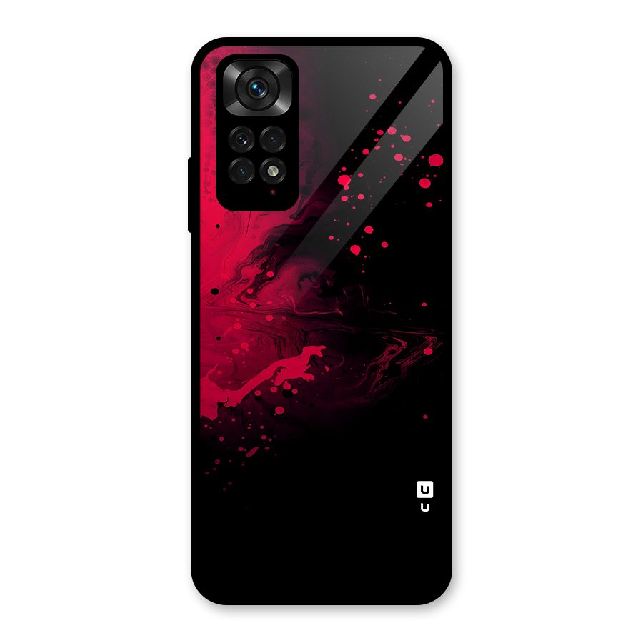 Red Black Splash Art Glass Back Case for Redmi Note 11S