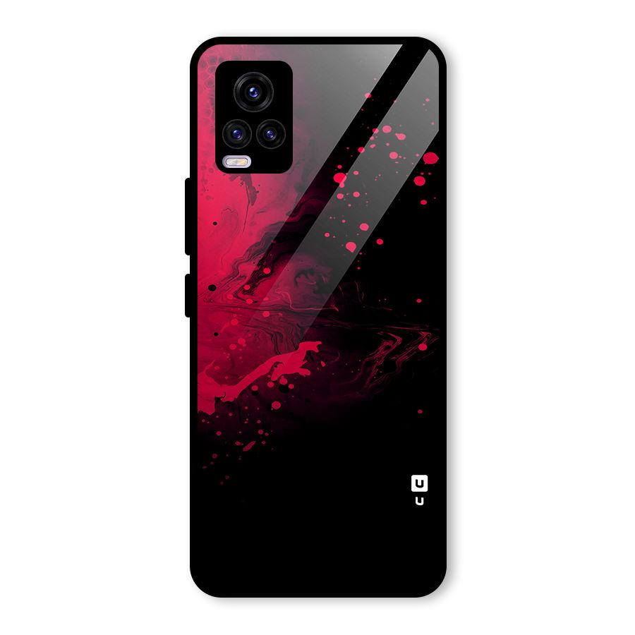 Red Black Splash Art Glass Back Case for Vivo V20 2021