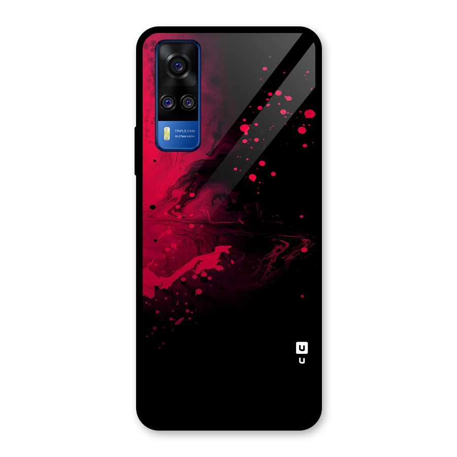 Red Black Splash Art Glass Back Case for Vivo Y31