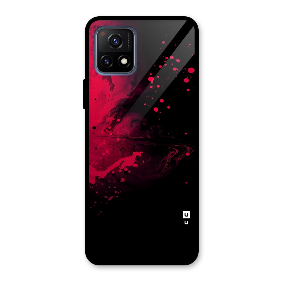 Red Black Splash Art Glass Back Case for Vivo Y72 5G