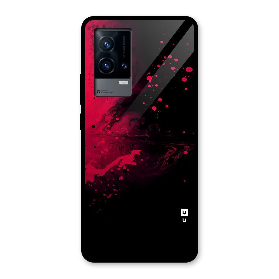 Red Black Splash Art Glass Back Case for iQOO 9 5G