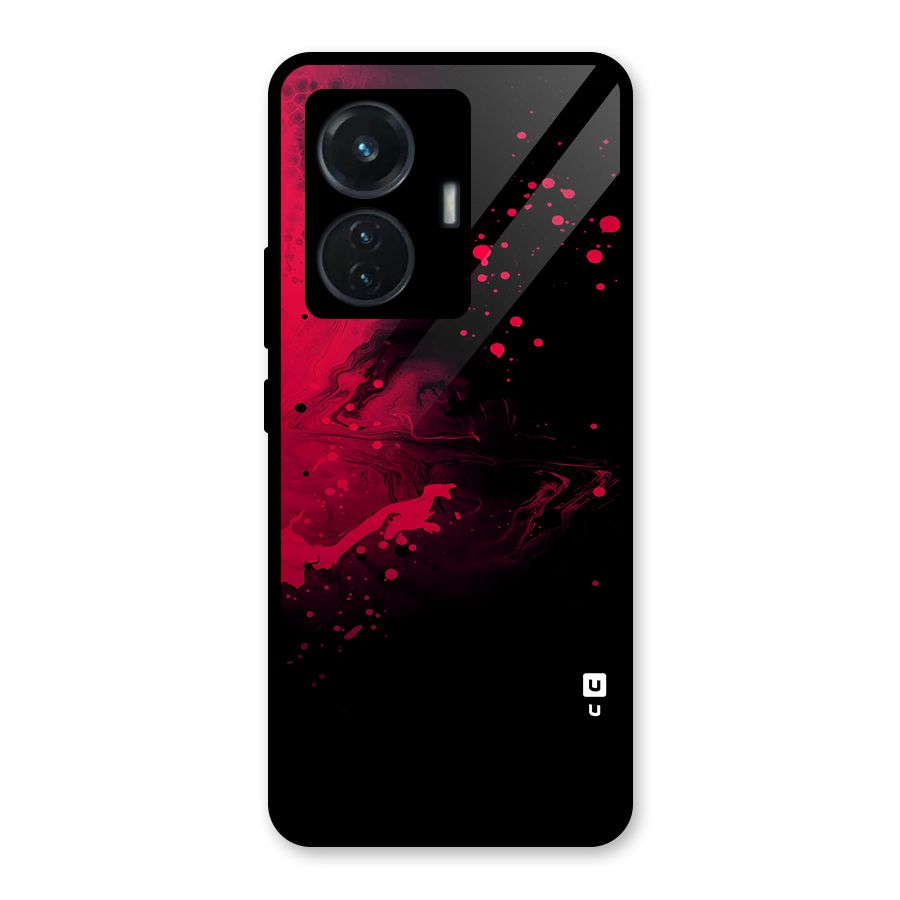 Red Black Splash Art Glass Back Case for iQOO Z6 44W