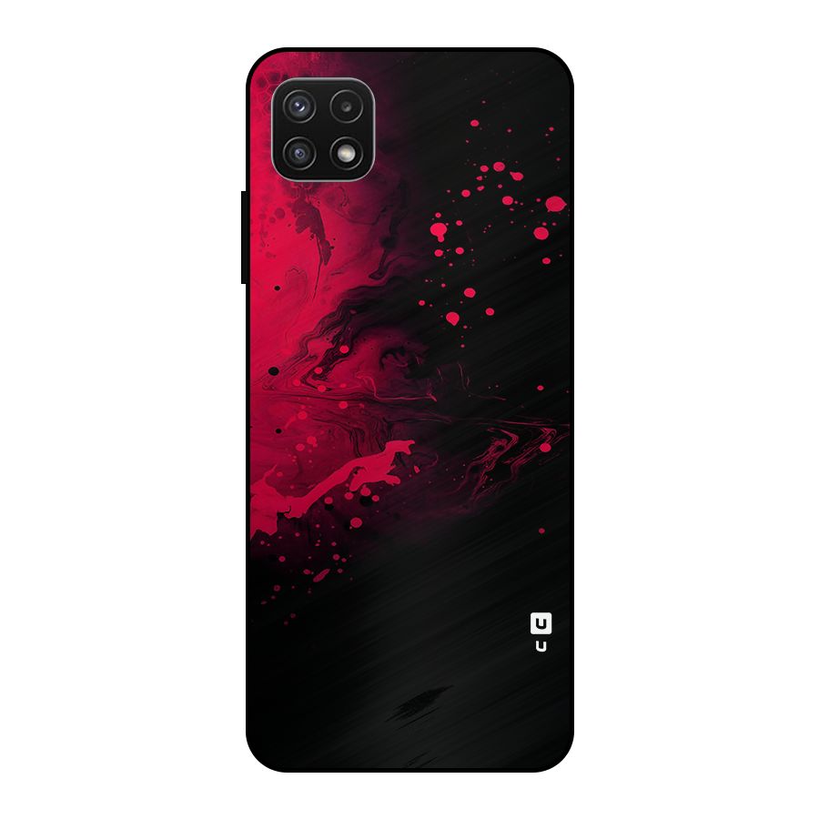 Red Black Splash Art Metal Back Case for Galaxy A22 5G
