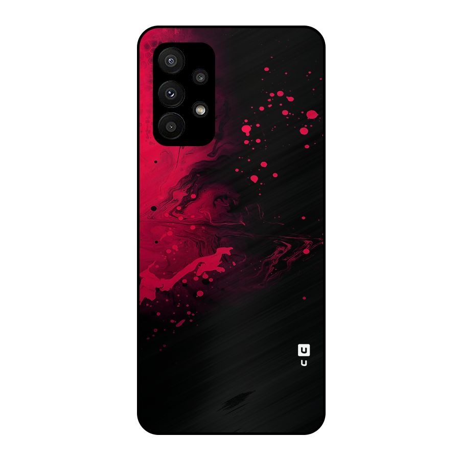 Red Black Splash Art Metal Back Case for Galaxy A23