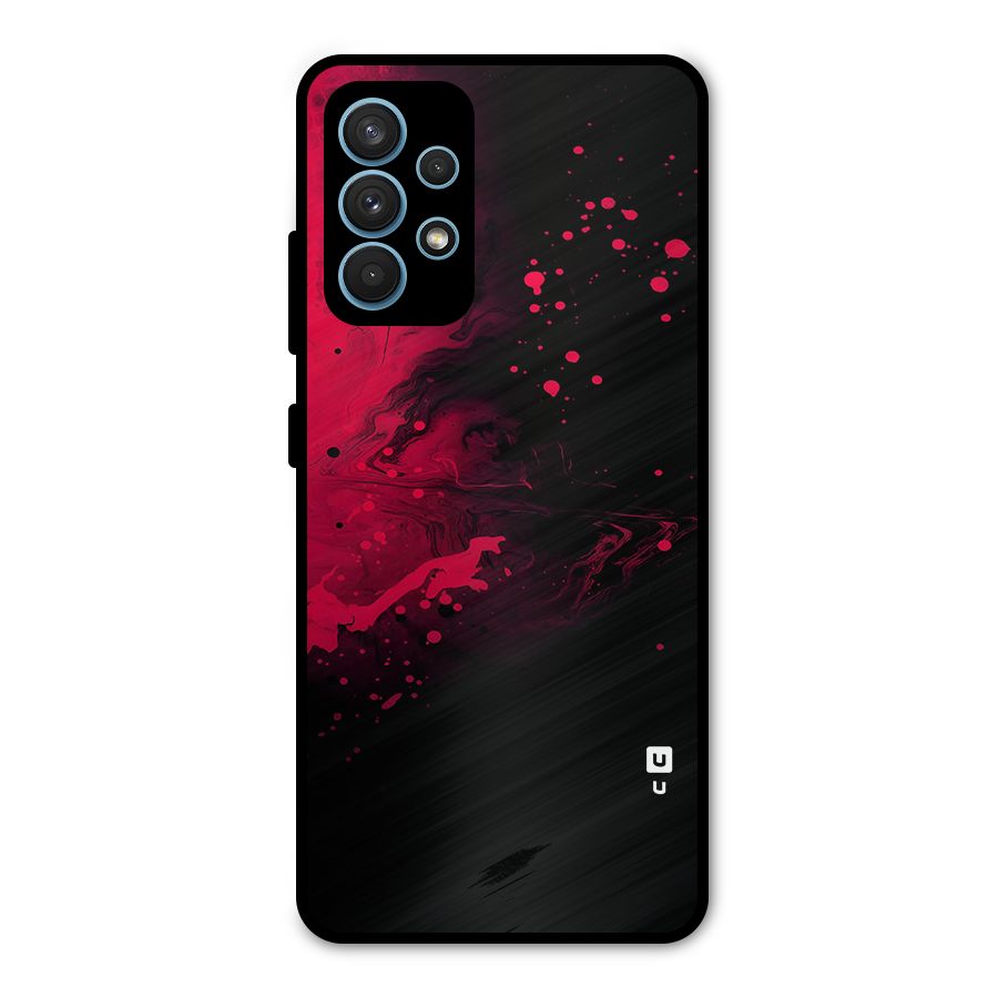 Red Black Splash Art Metal Back Case for Galaxy A32
