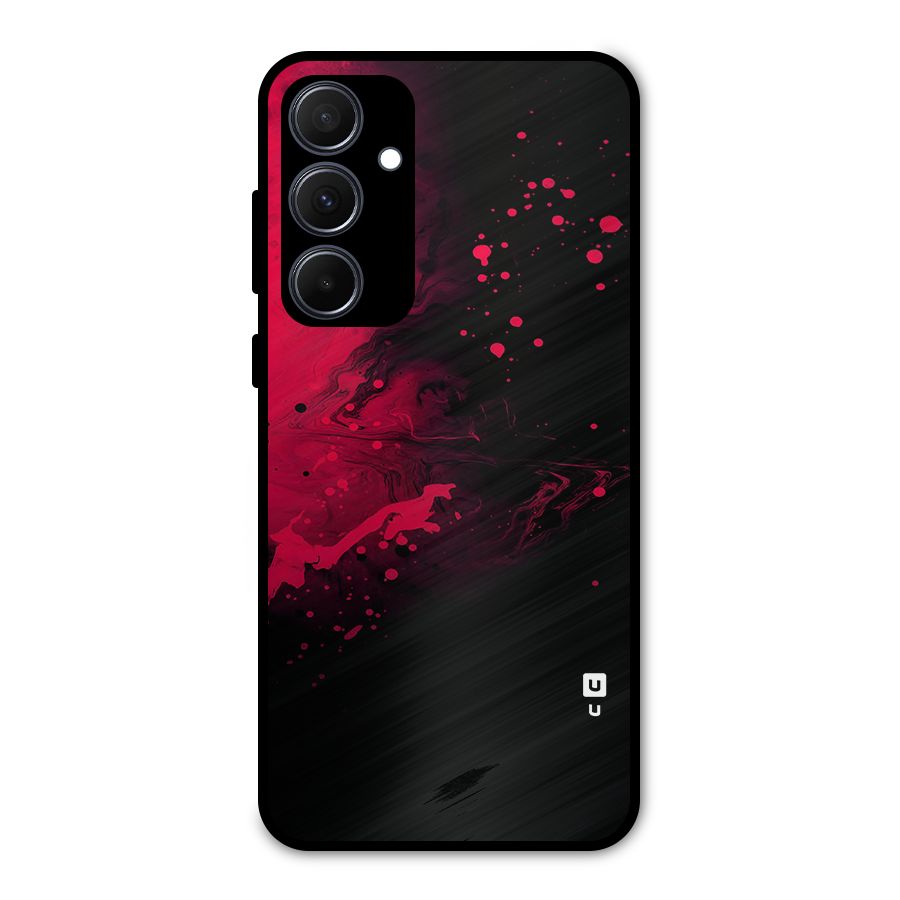 Red Black Splash Art Metal Back Case for Galaxy A35