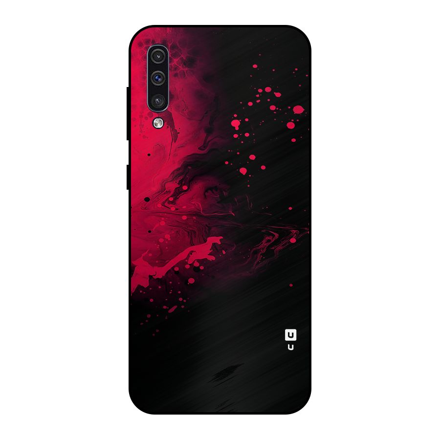 Red Black Splash Art Metal Back Case for Galaxy A50
