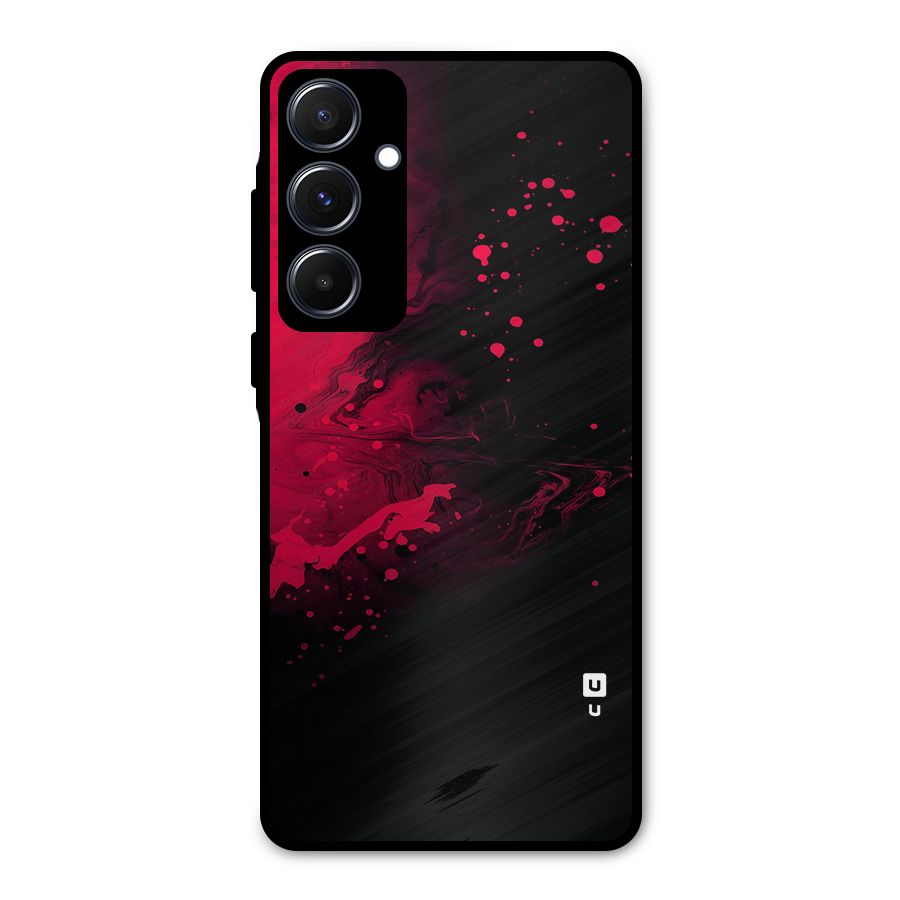 Red Black Splash Art Metal Back Case for Galaxy A55