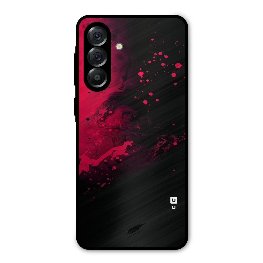 Red Black Splash Art Metal Back Case for Galaxy A56