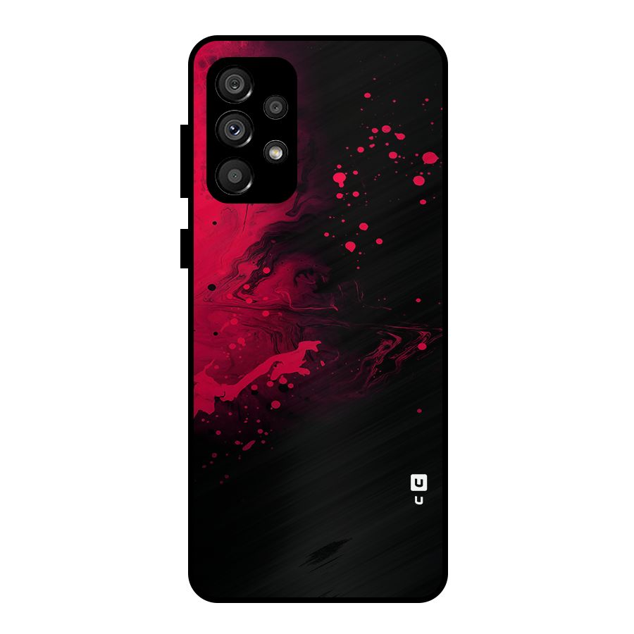Red Black Splash Art Metal Back Case for Galaxy A73 5G