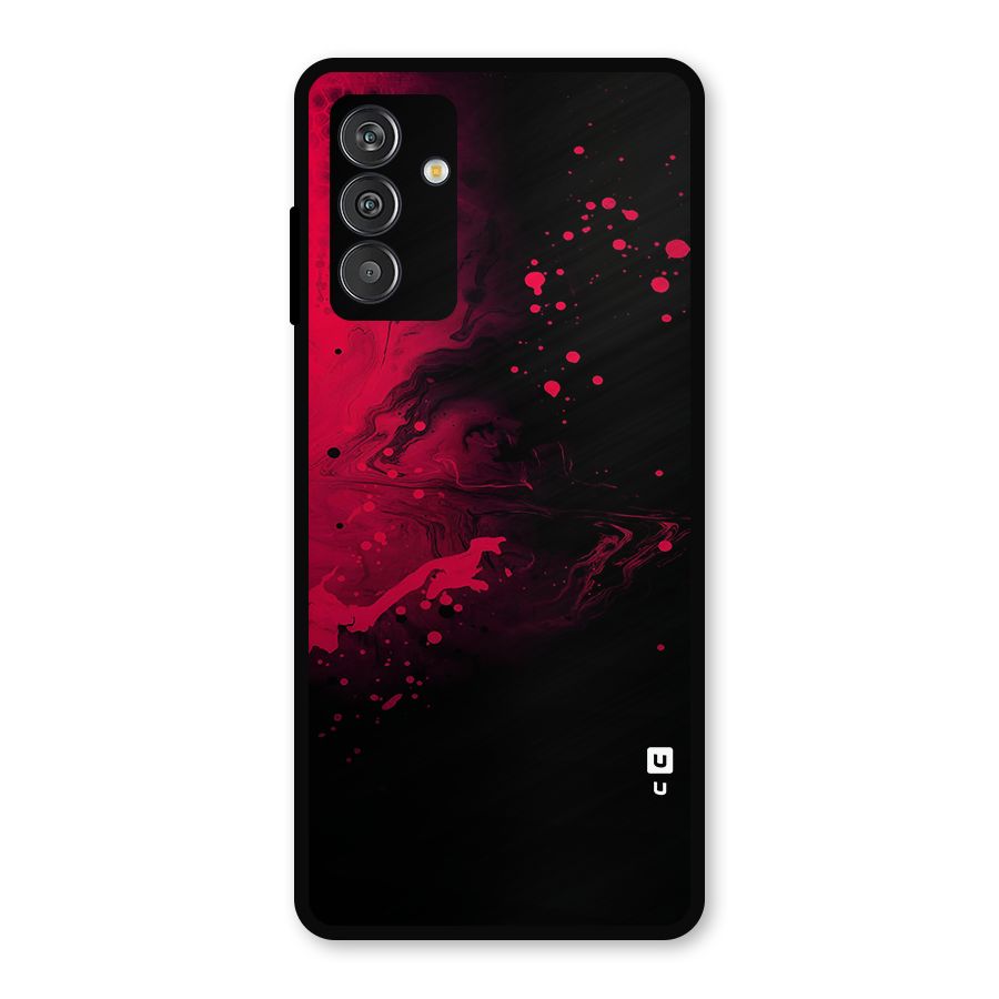 Red Black Splash Art Metal Back Case for Galaxy F13