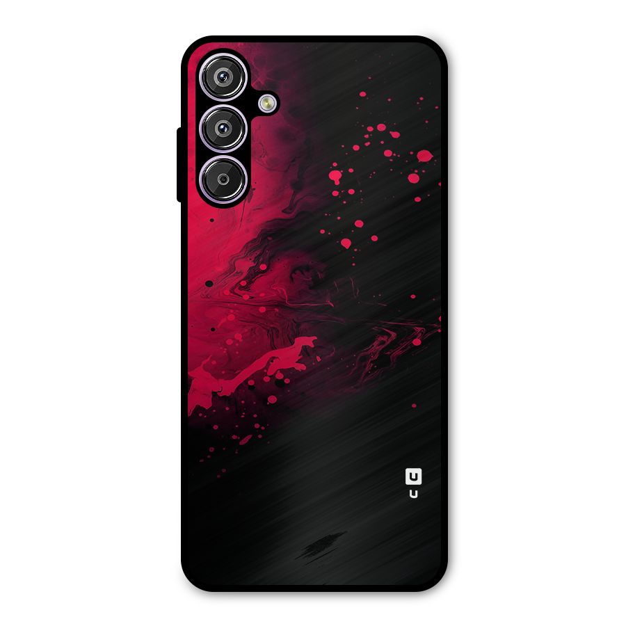Red Black Splash Art Metal Back Case for Galaxy F15