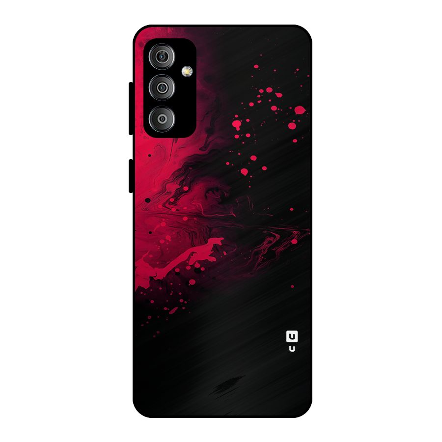 Red Black Splash Art Metal Back Case for Galaxy F23