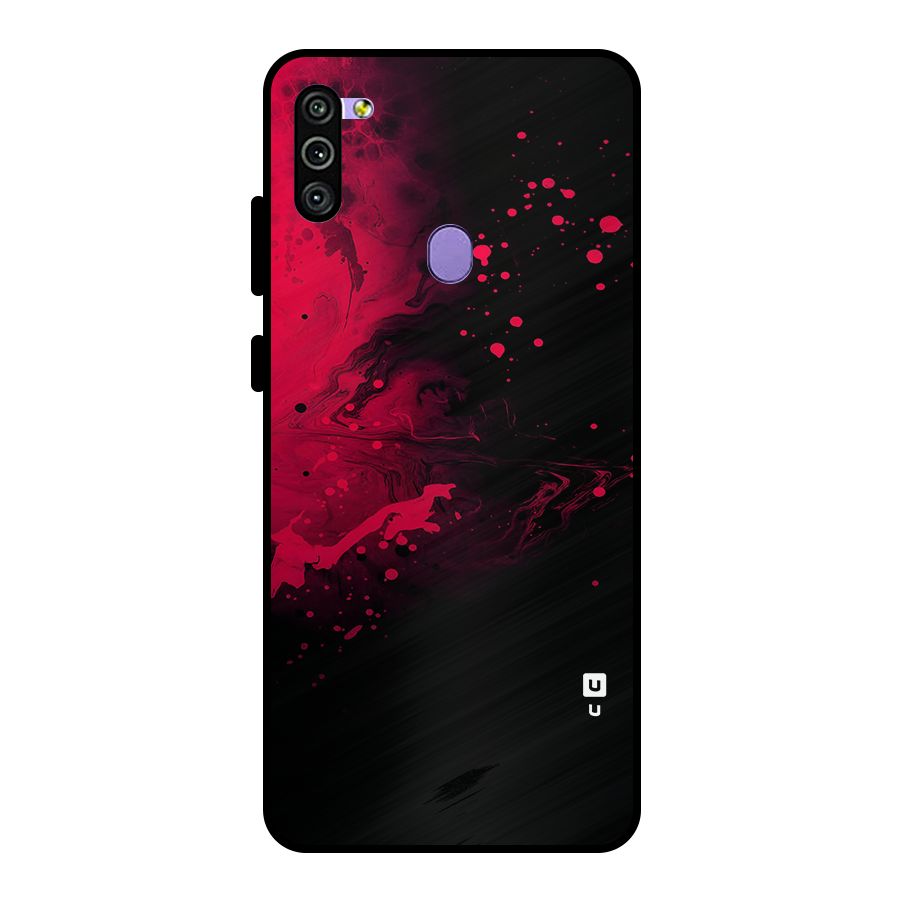 Red Black Splash Art Metal Back Case for Galaxy M11