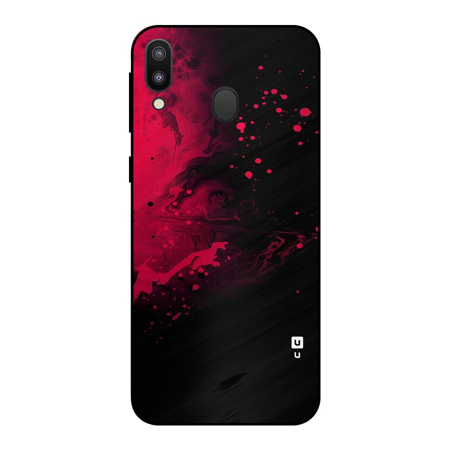 Red Black Splash Art Metal Back Case for Galaxy M20
