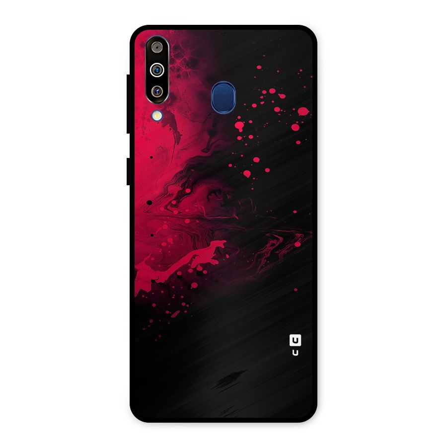 Red Black Splash Art Metal Back Case for Galaxy M30