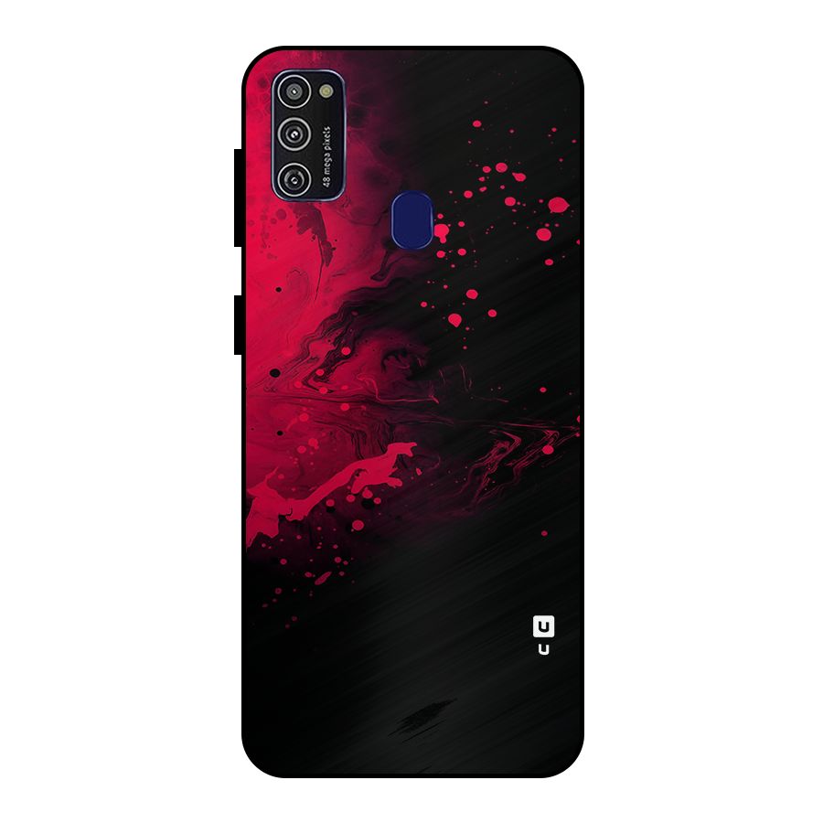 Red Black Splash Art Metal Back Case for Galaxy M30s