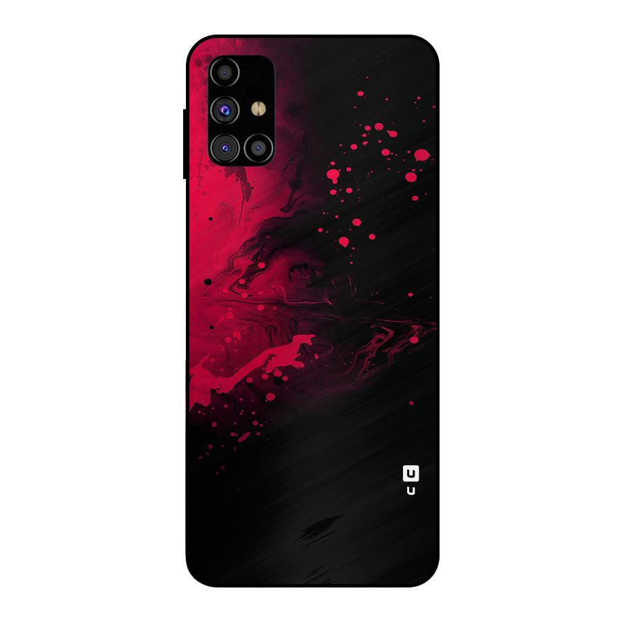 Red Black Splash Art Metal Back Case for Galaxy M31s