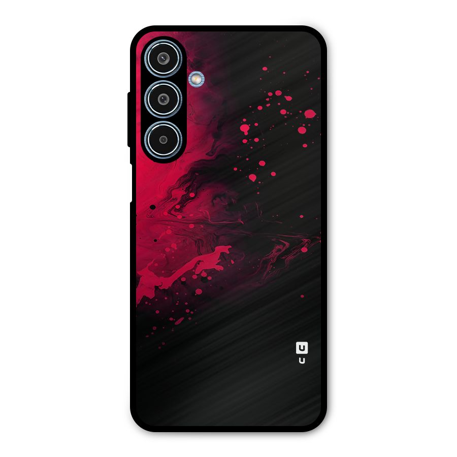Red Black Splash Art Metal Back Case for Galaxy M35