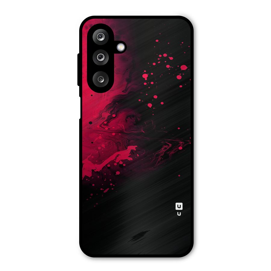 Red Black Splash Art Metal Back Case for Galaxy M36