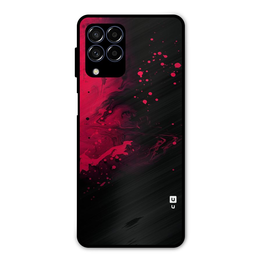 Red Black Splash Art Metal Back Case for Galaxy M53 5G