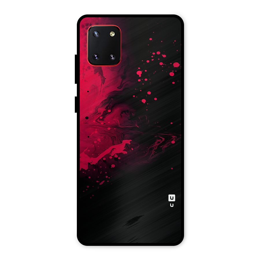 Red Black Splash Art Metal Back Case for Galaxy Note 10 Lite