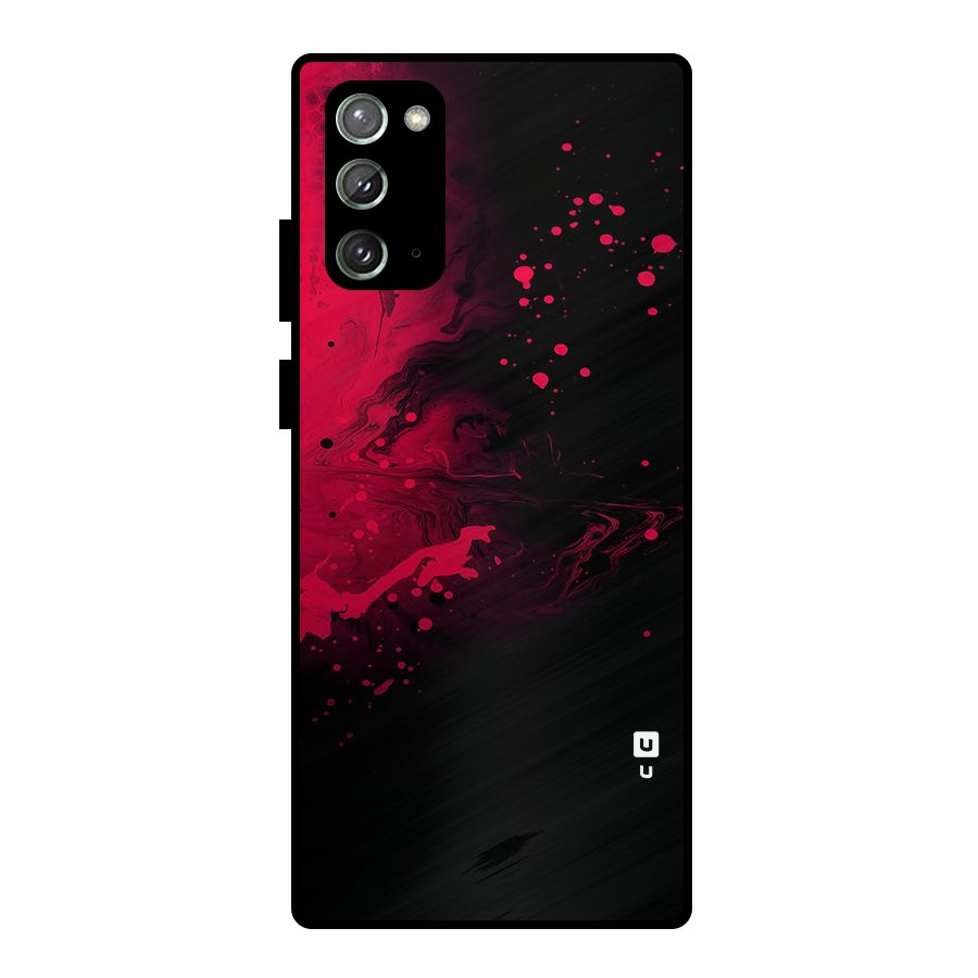Red Black Splash Art Metal Back Case for Galaxy Note 20