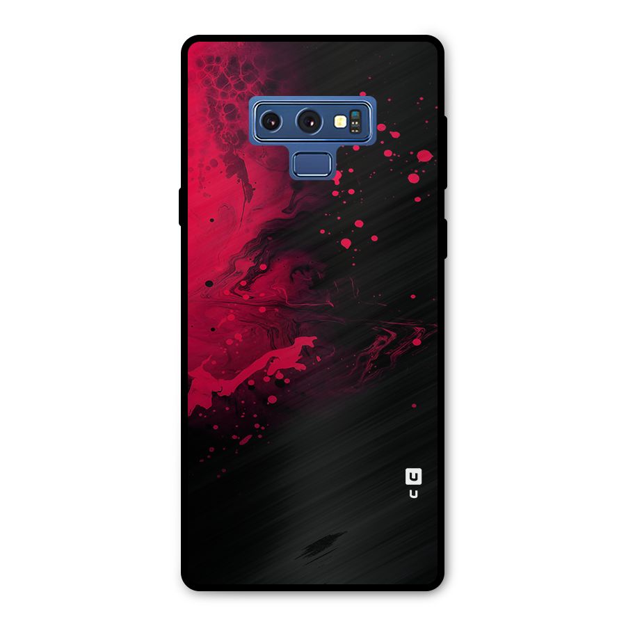 Red Black Splash Art Metal Back Case for Galaxy Note 9