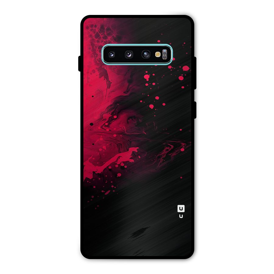 Red Black Splash Art Metal Back Case for Galaxy S10 Plus