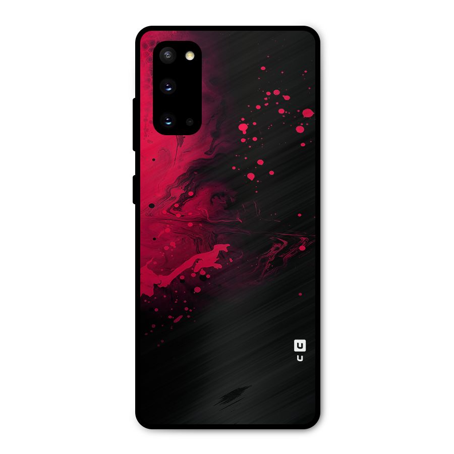 Red Black Splash Art Metal Back Case for Galaxy S20