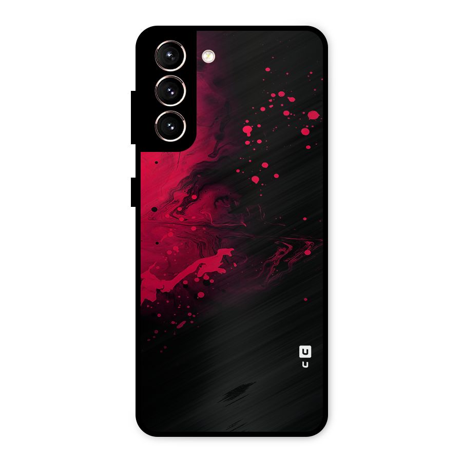 Red Black Splash Art Metal Back Case for Galaxy S21 5G
