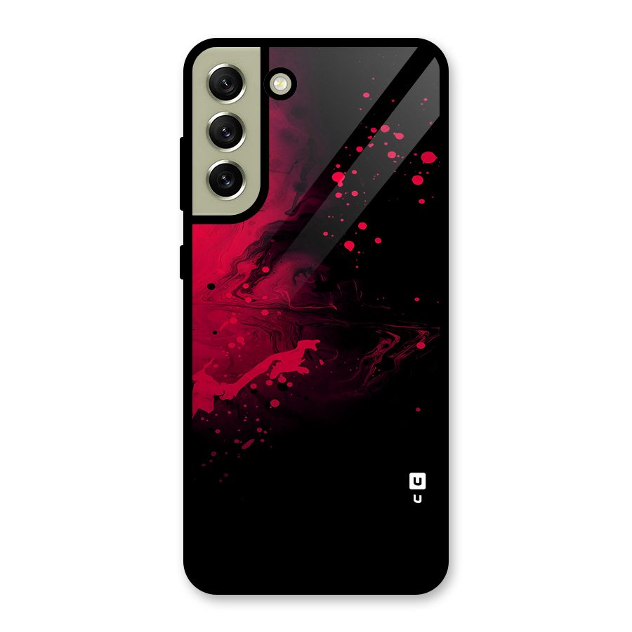 Red Black Splash Art Metal Back Case for Galaxy S21 FE 5G (2023)