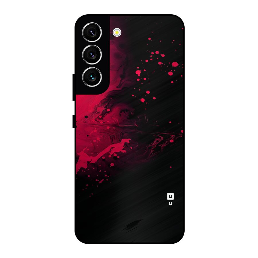 Red Black Splash Art Metal Back Case for Galaxy S22 5G