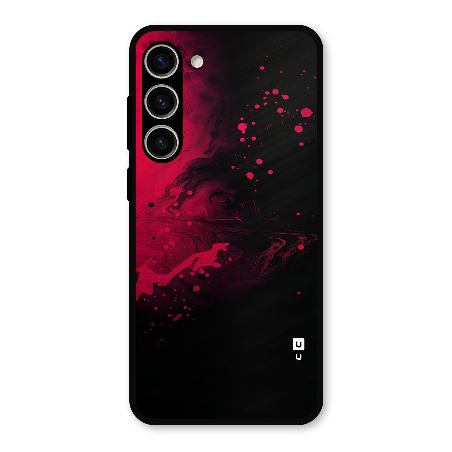 Red Black Splash Art Metal Back Case for Galaxy S23 Plus
