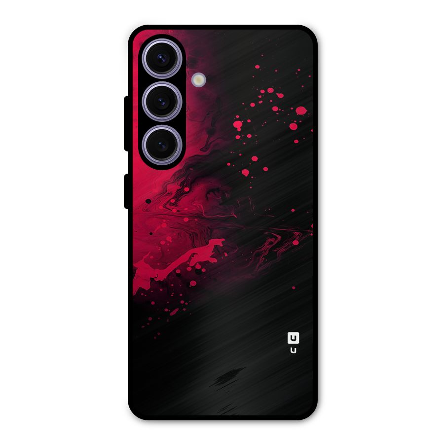 Red Black Splash Art Metal Back Case for Galaxy S24