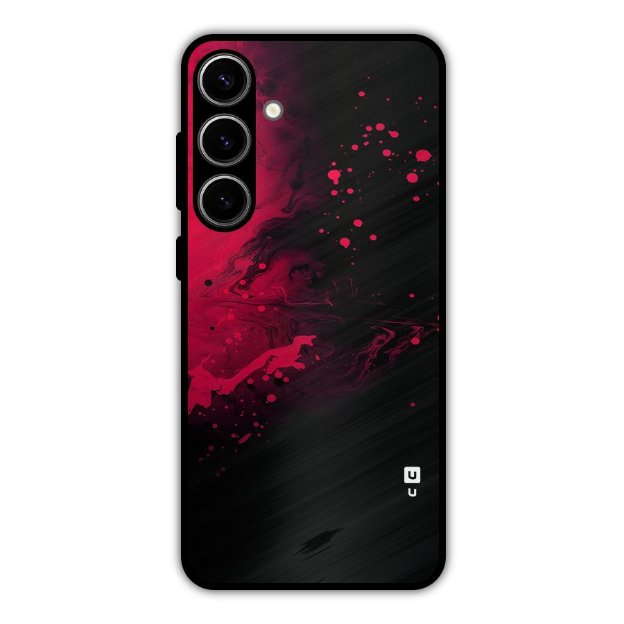 Red Black Splash Art Metal Back Case for Galaxy S24 Plus